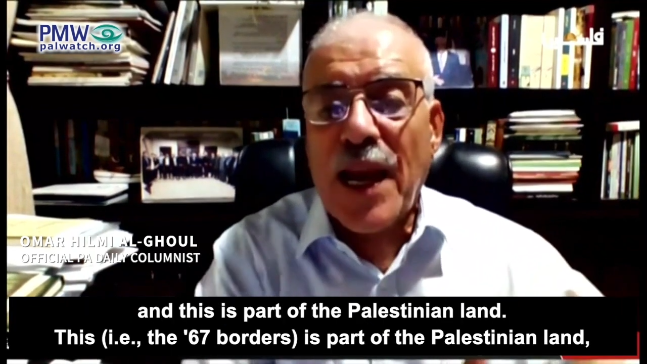 Palestinian columnist wanting partition plan back